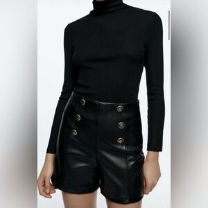 Zara Highwaisted Faux Leather Shorts